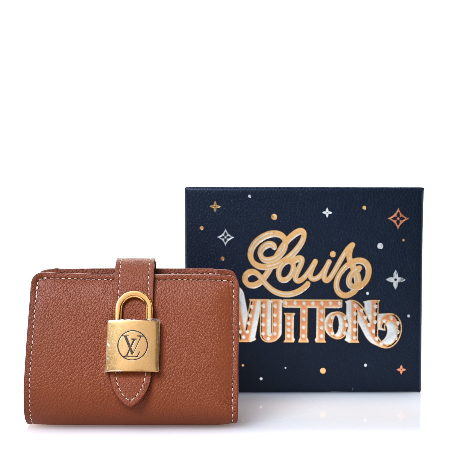 Louis Vuitton Grained Calfskin Low Key Compact Wallet Cognac 7 of 7