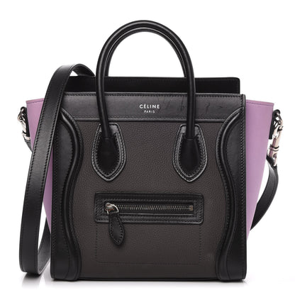 Celine Smooth Drummed Calfskin Tri-color Nano Luggage Anthracite 1 of 11