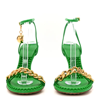 Bottega Veneta Lambskin Dot 90mm Sandals 39 Grass 4 of 18