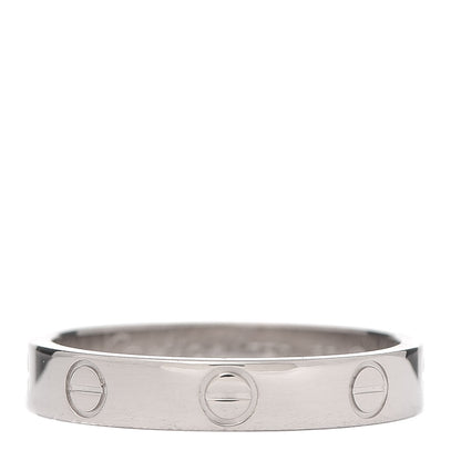 Cartier 18K White Gold 3.5mm LOVE Wedding Band Ring 55 7.25 1 of 5