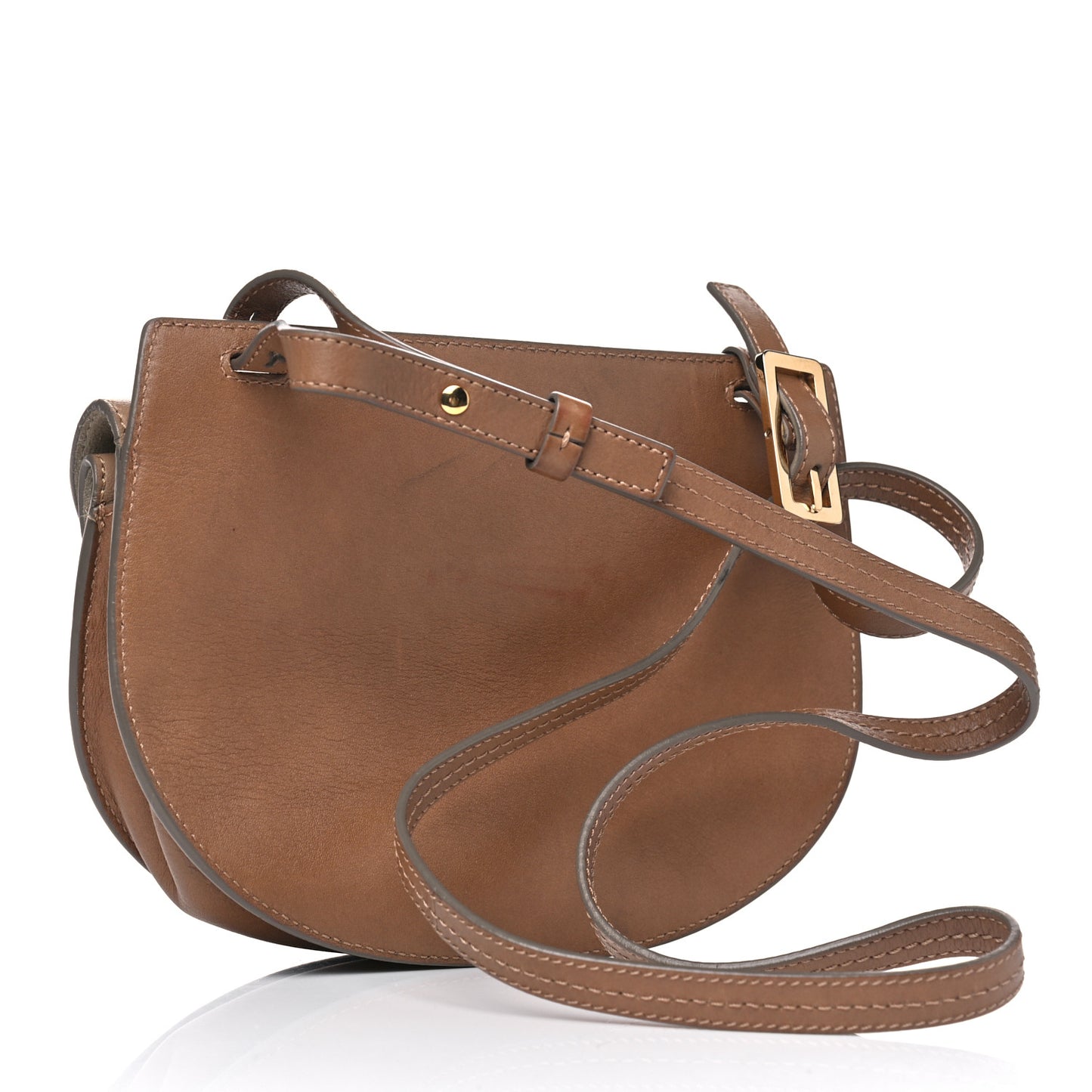 Calfskin Georgia Crossbody Bag Chestnut Cream