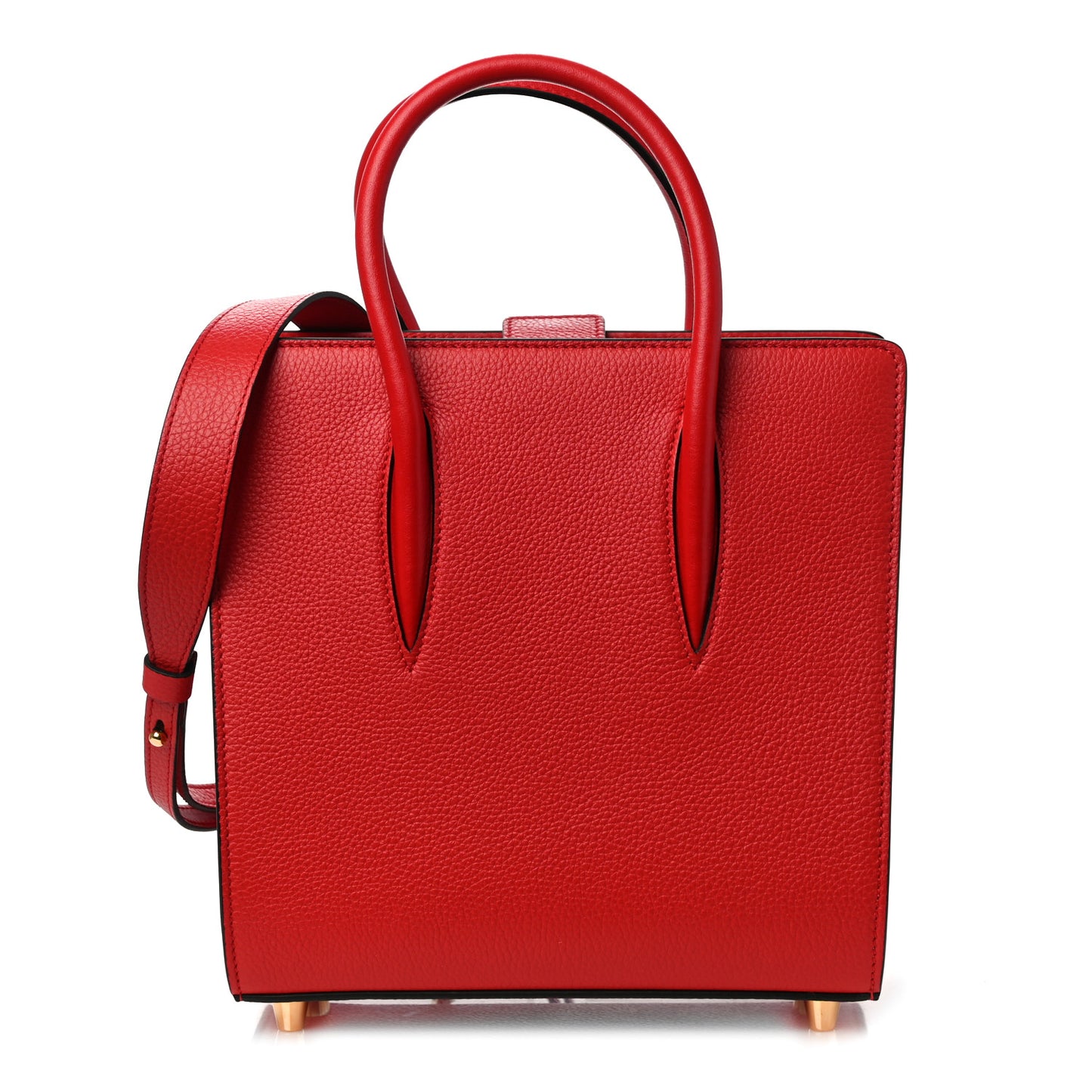 Calfskin Patent Studded Small Paloma Red