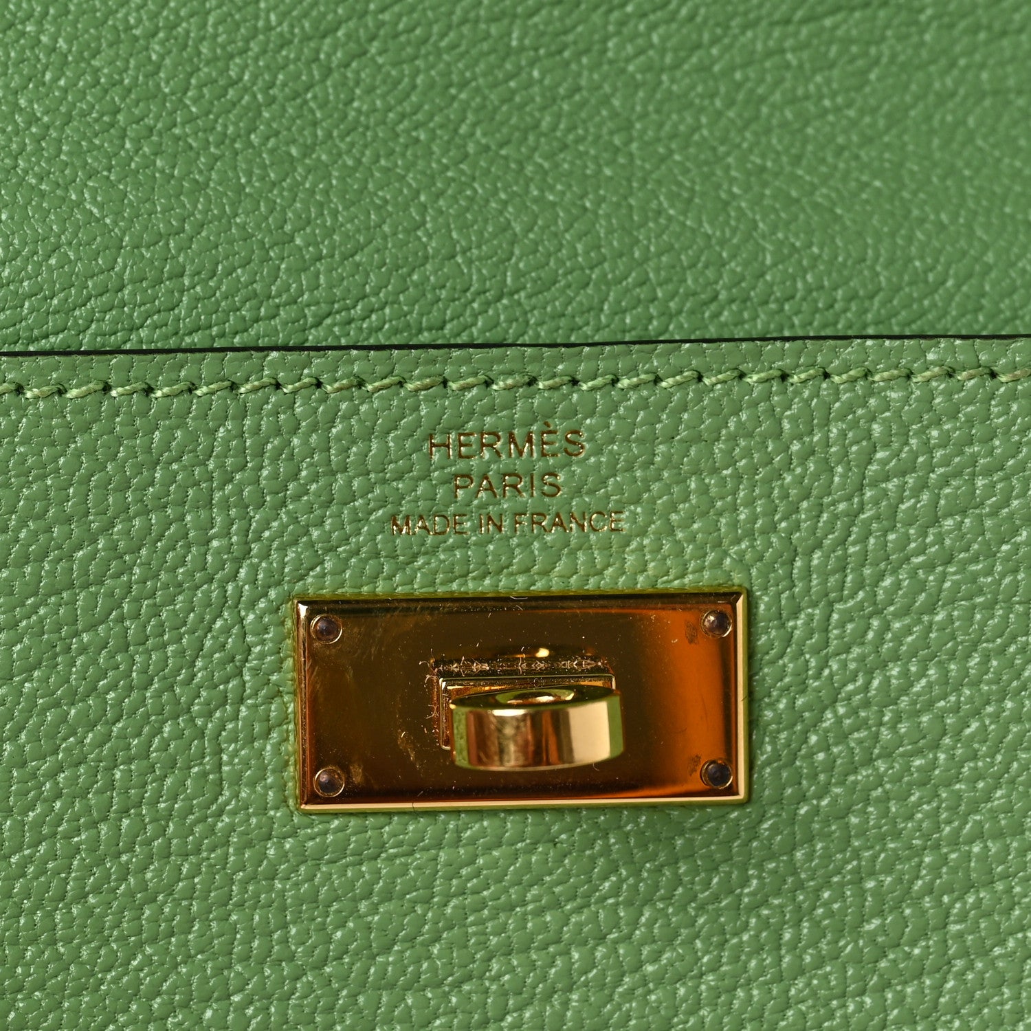 Hermes Chevre Mysore Kelly Pocket Compact Wallet Vert Criquet 6 of 6