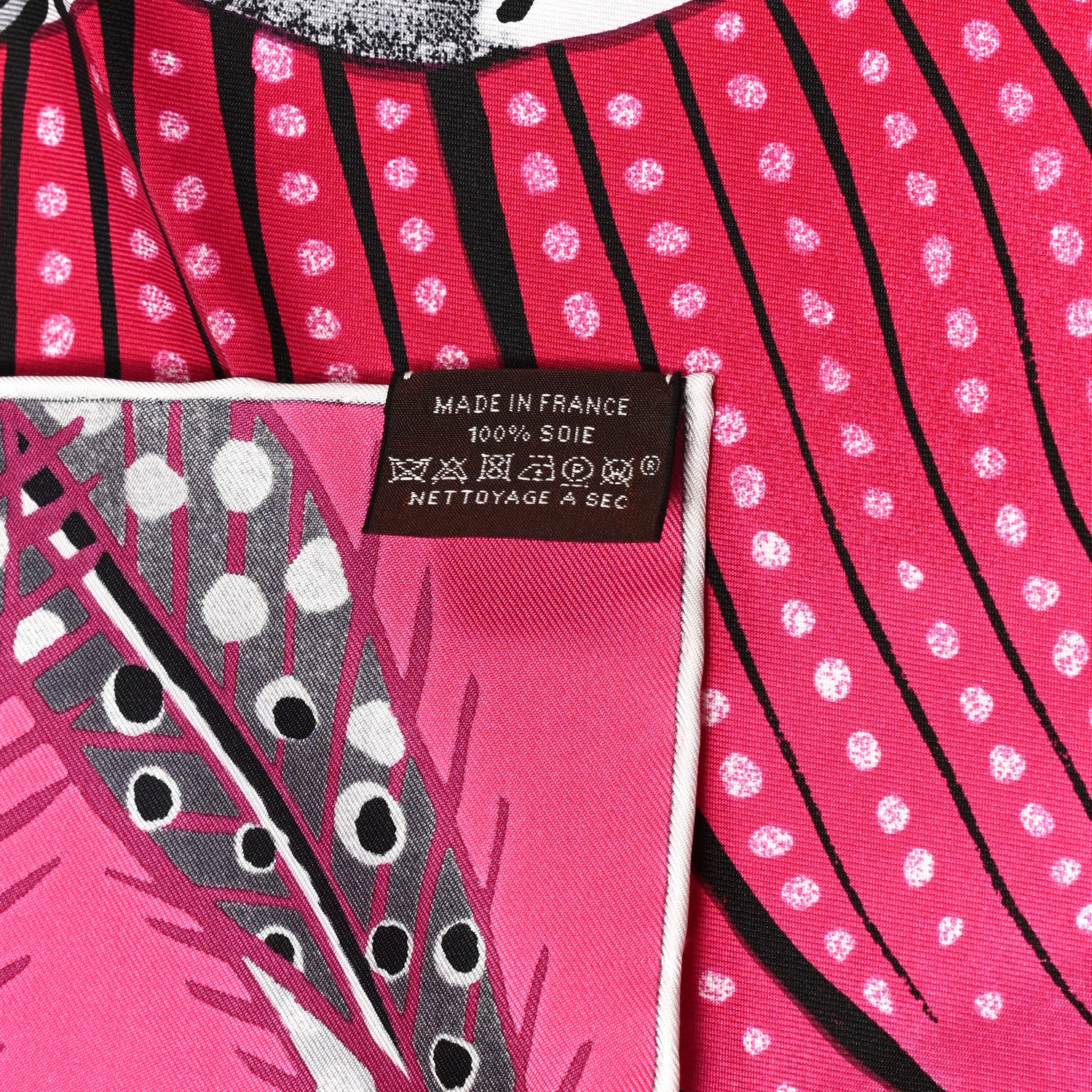 Hermes Silk Baobab Cat Scarf 90 Rose Vif Prune Gris 5 of 5