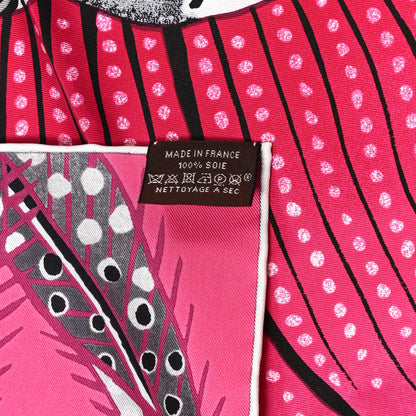 Hermes Silk Baobab Cat Scarf 90 Rose Vif Prune Gris 5 of 5
