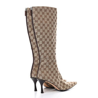 Gucci Monogram Womens Tall Boots 9 Brown 4 of 8