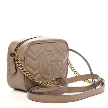Gucci Calfskin Matelasse Mini GG Marmont Chain Shoulder Bag Porcelain Rose 3 of 11