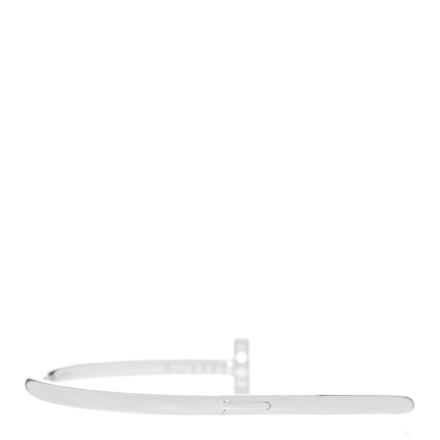 Cartier 18K White Gold Diamond Juste Un Clou Bracelet 17 3 of 5