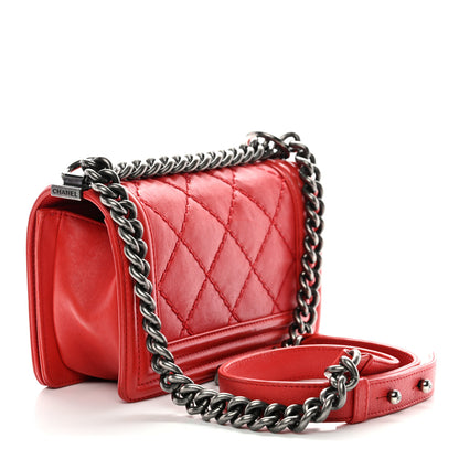 Chanel Calfskin Double Stitch Small Boy Flap Red 3 of 11