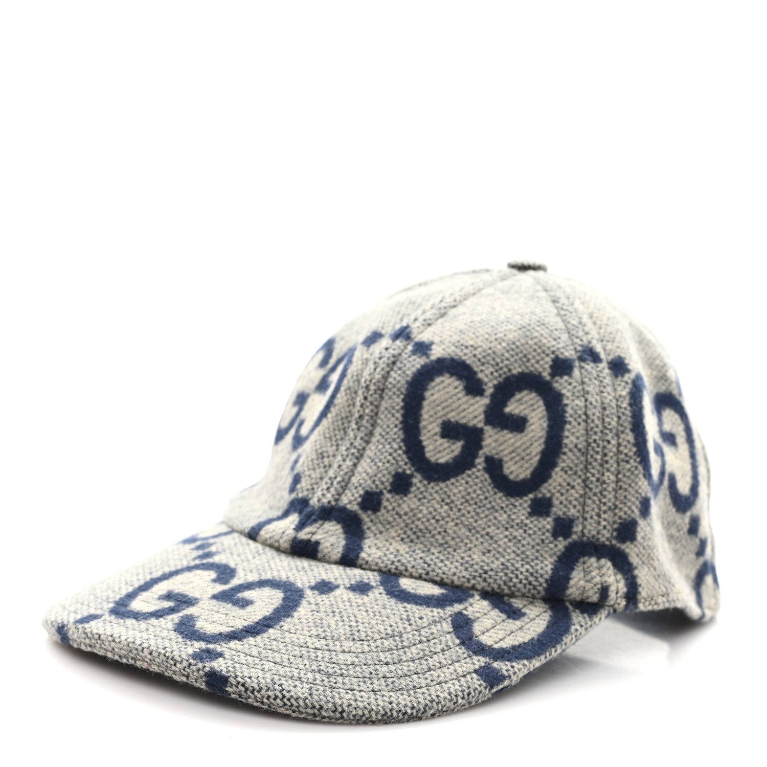 Gucci Wool Monogram Jumbo GG Antonio Baseball Hat M Grey 1 of 10