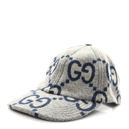 Gucci Wool Monogram Jumbo GG Antonio Baseball Hat M Grey 1 of 10
