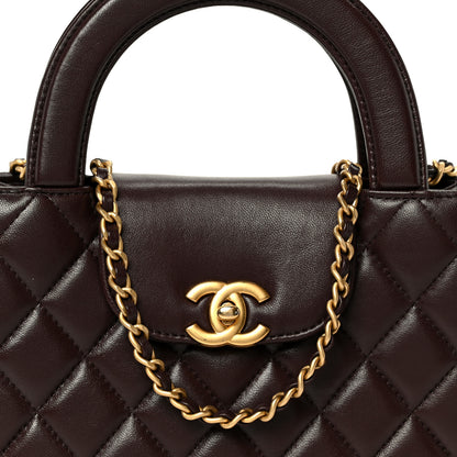 Chanel Shiny Aged Calfskin Quilted Nano Kelly Shopper Dark Brown 8 of 10