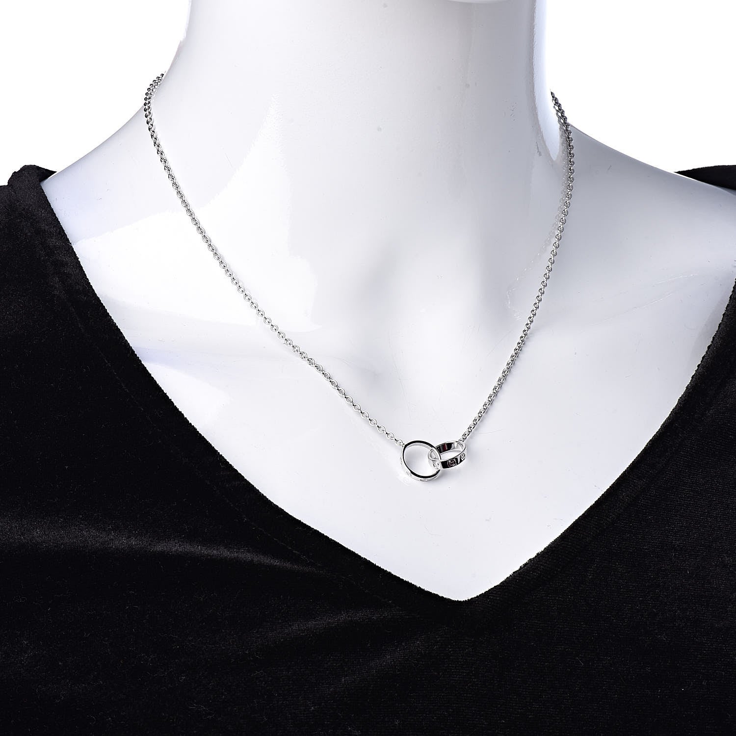 Cartier 18K White Gold Interlocking LOVE Necklace 2 of 6