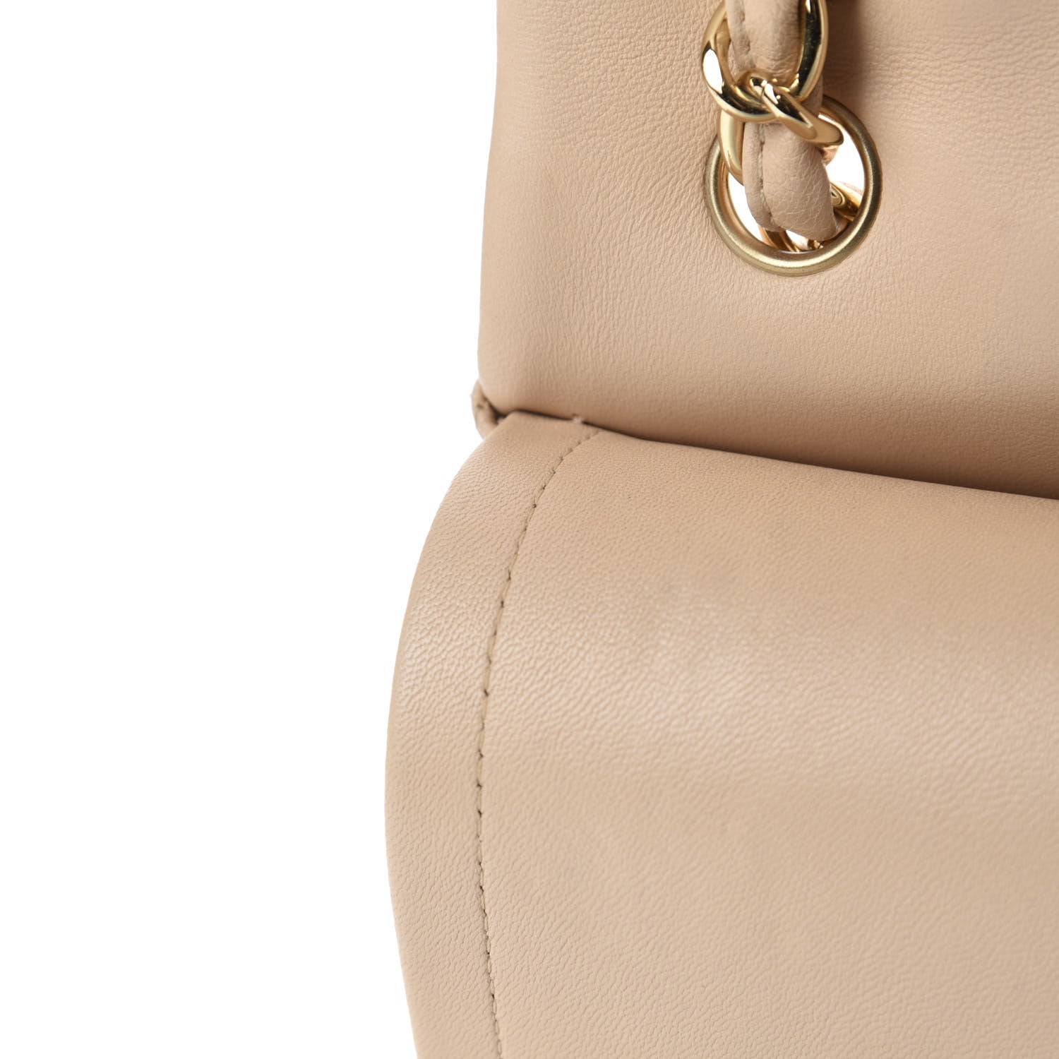 Chanel Lambskin Quilted Jumbo Double Flap Beige 8 of 12