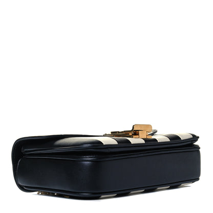 Celine Shiny Calfskin Stripes Small C Bag Black 4 of 8
