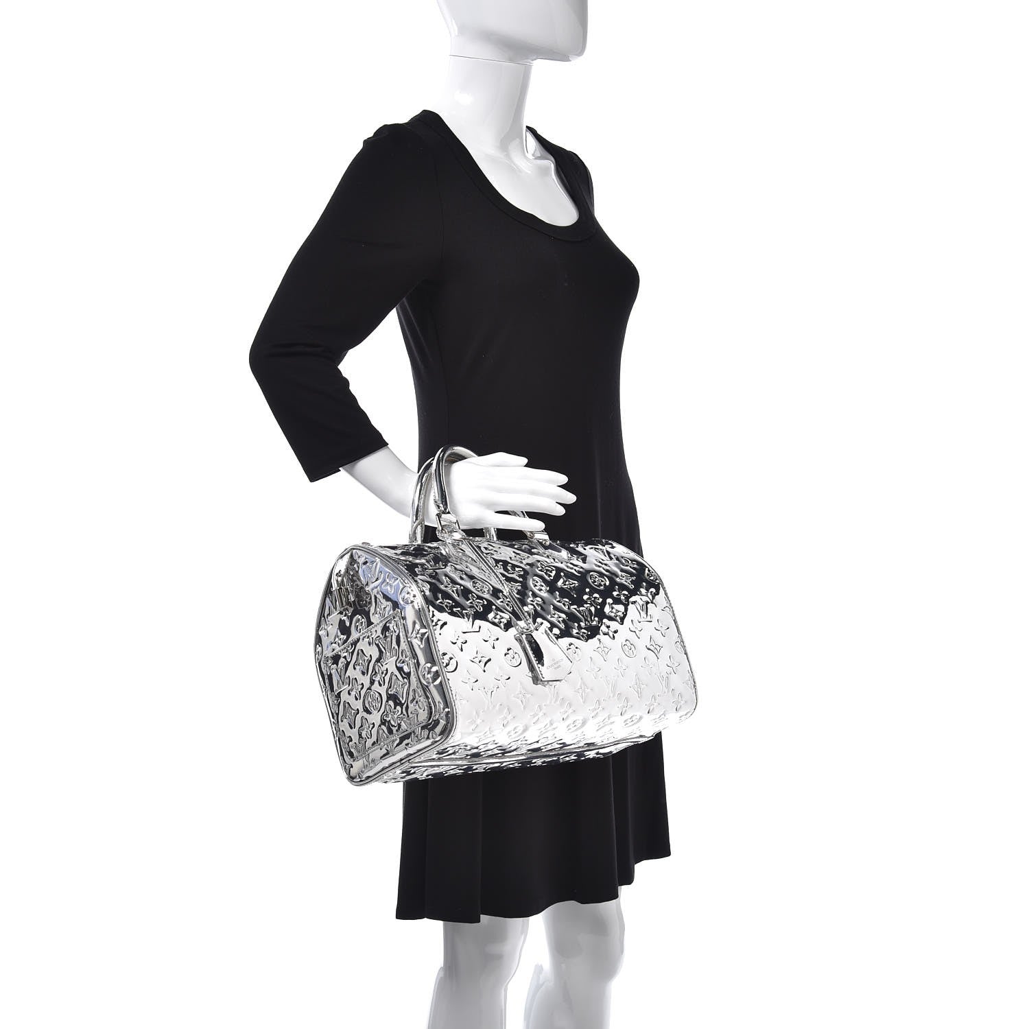 Louis Vuitton Monogram Miroir Speedy 30 Silver 2 of 13