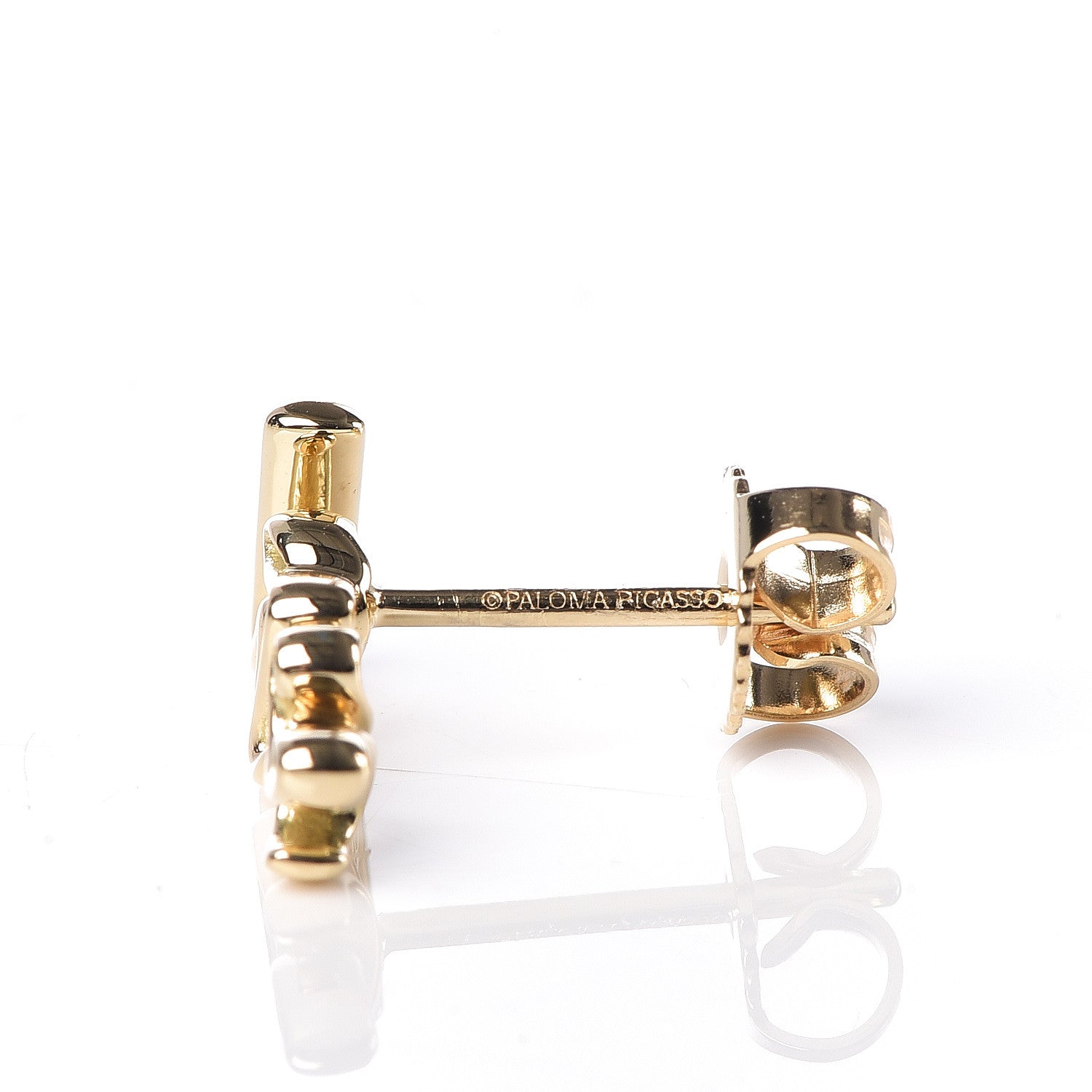 Tiffany 18K Yellow Gold Paloma's Graffiti Love Earrings 4 of 6