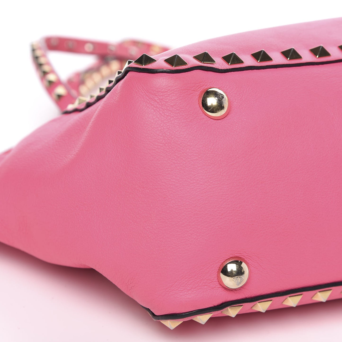 Vitello Small Rockstud Tote Fuxia Fluo