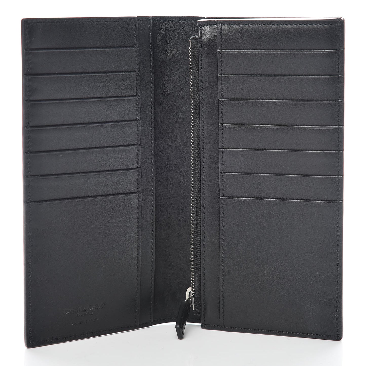 Calfskin Crocodile Embossed Continental Wallet Black
