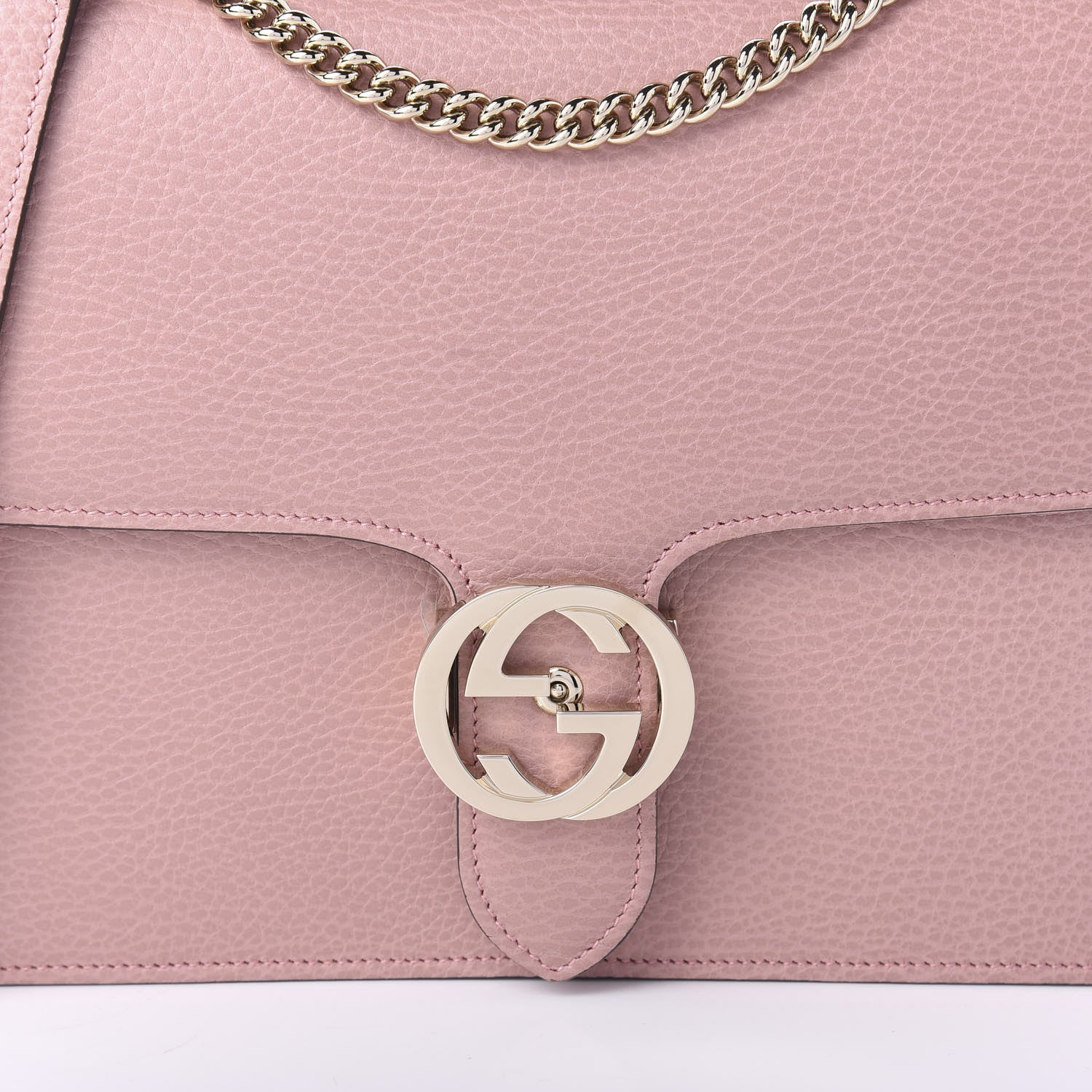 Gucci Dollar Calfskin Interlocking G Shoulder Bag Soft Pink 10 of 10