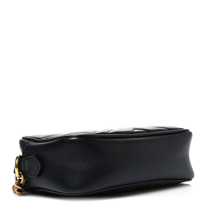 Gucci Calfskin Matelasse Mini GG Marmont Chain Shoulder Bag Black 4 of 10