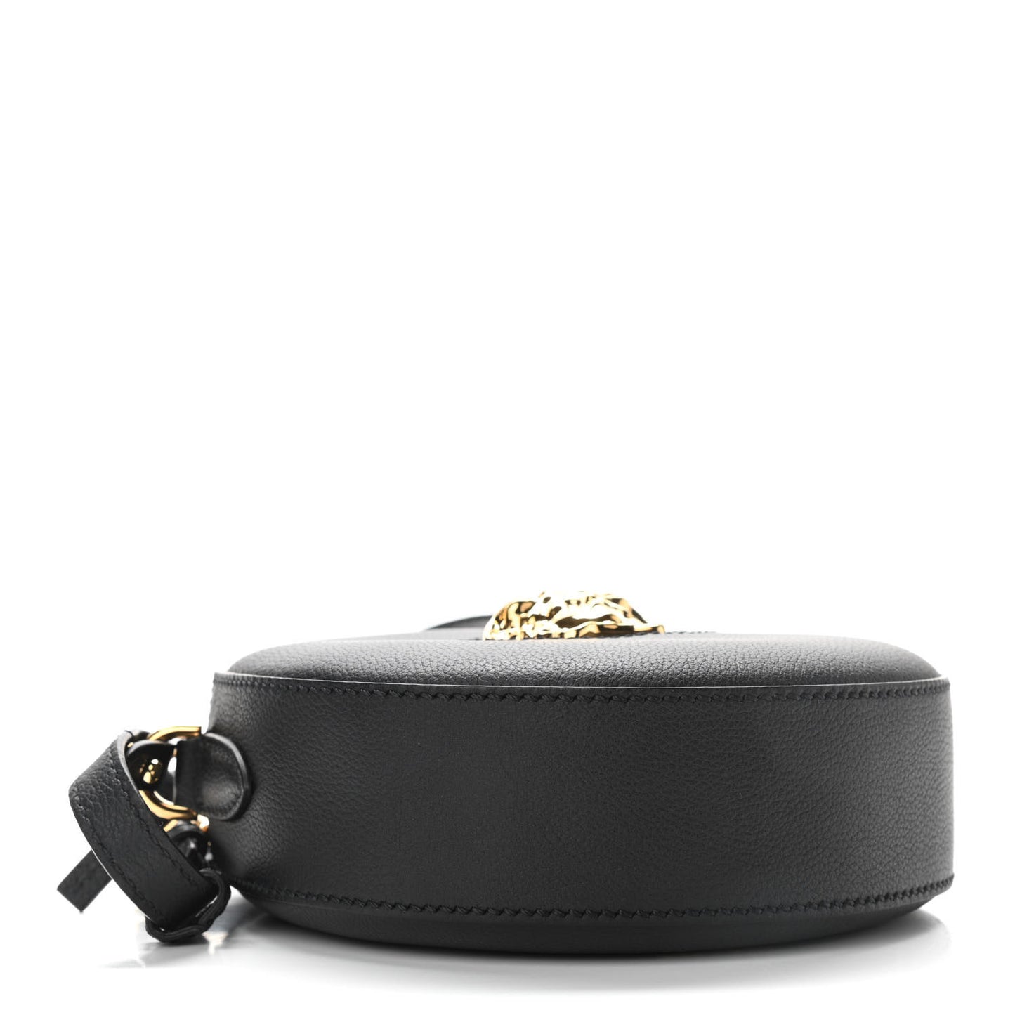 Calfskin La Medusa Round Camera Bag Black