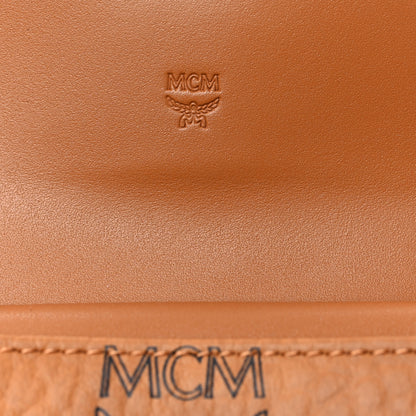 MCM Visetos Small Patricia Round Crossbody Wallet Cognac 5 of 6