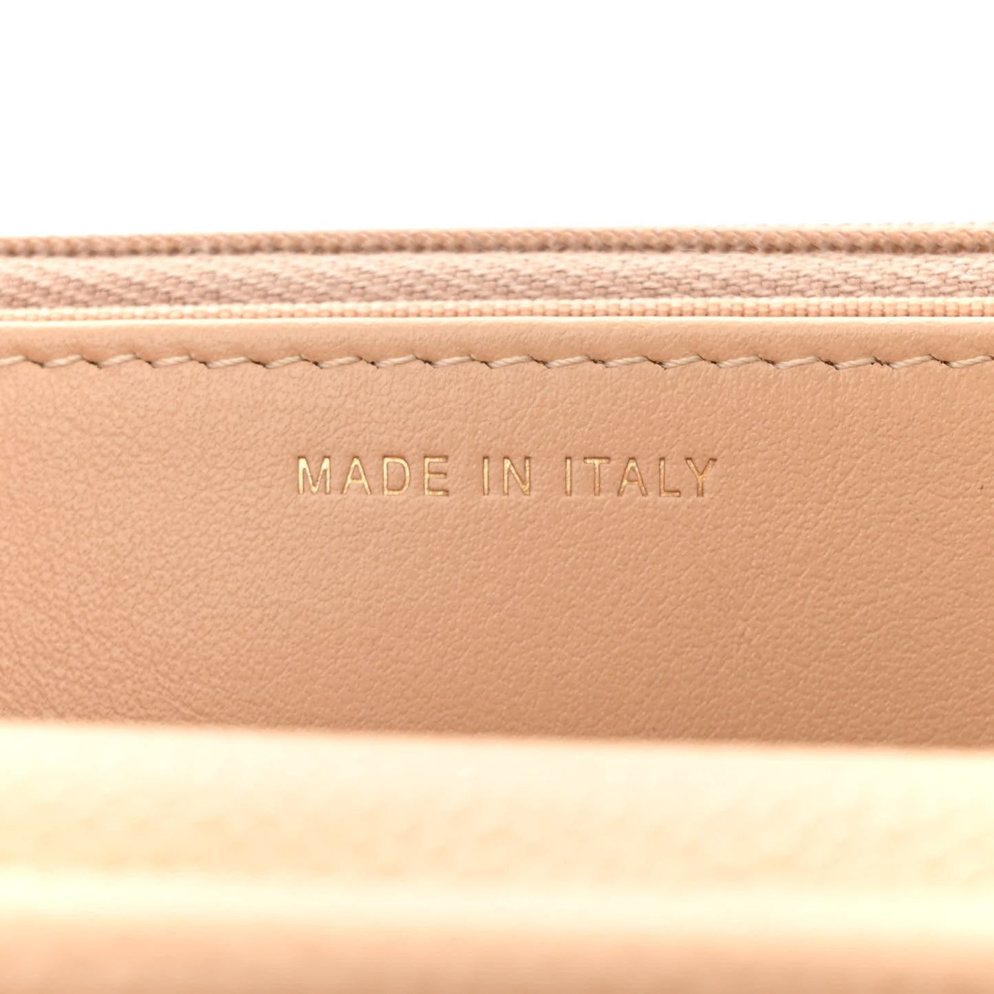 Caviar Quilted Wallet on Chain WOC Beige