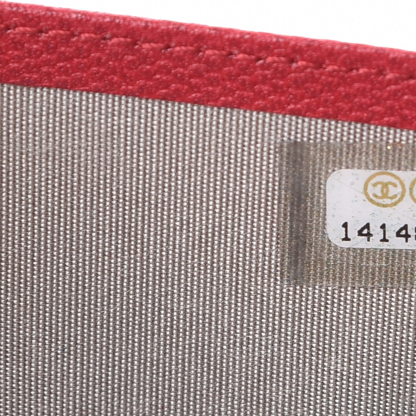 Grained Calfskin CC Long Wallet Red