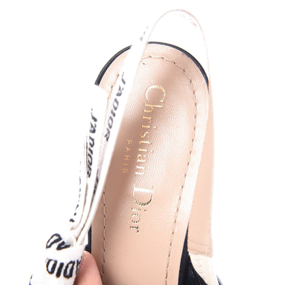 Christian Dior Fabric Ribbon Tartan Plaid J'Adoir Slingback 100mm Pumps 37.5 Black White 9 of 11