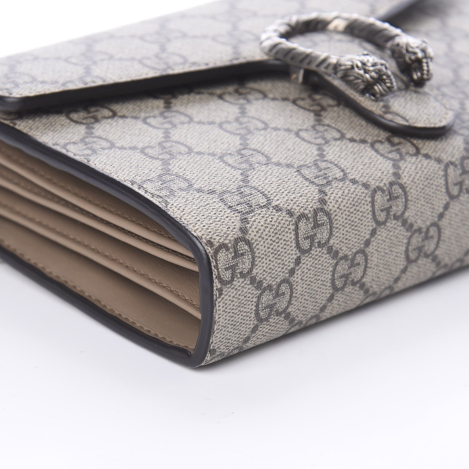 Gucci GG Supreme Monogram Mini Dionysus Chain Wallet Beige Taupe 7 of 8