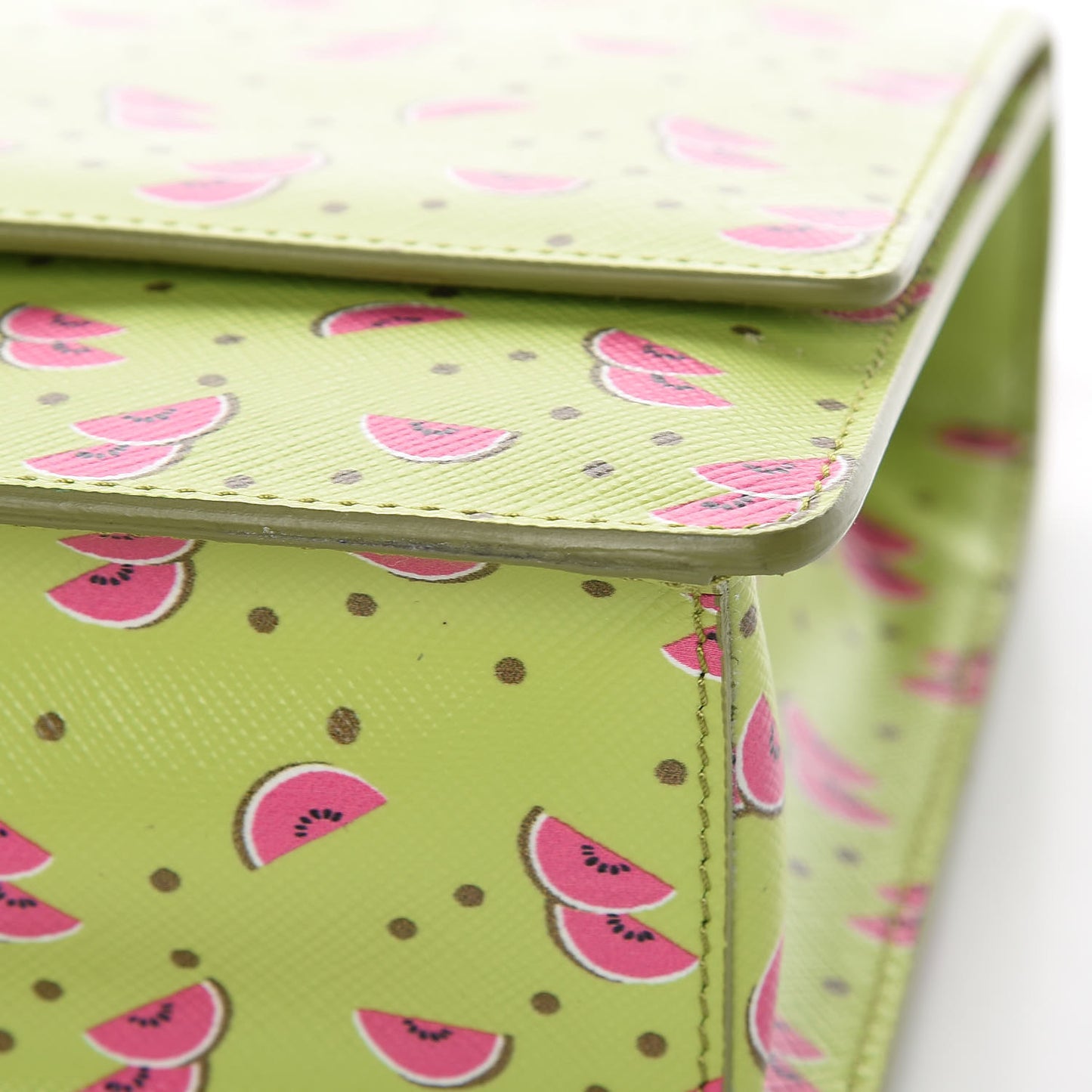 Saffiano Watermelon Print Shoulder Bag Erba
