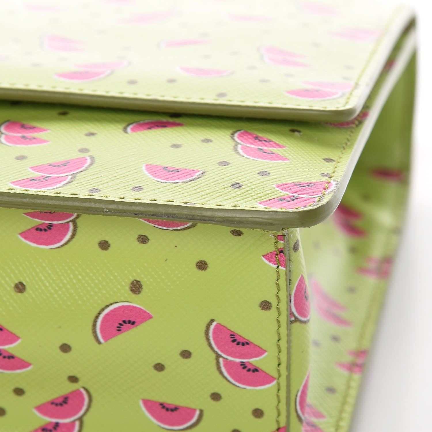 Prada Saffiano Watermelon Print Shoulder Bag Erba 9 of 11