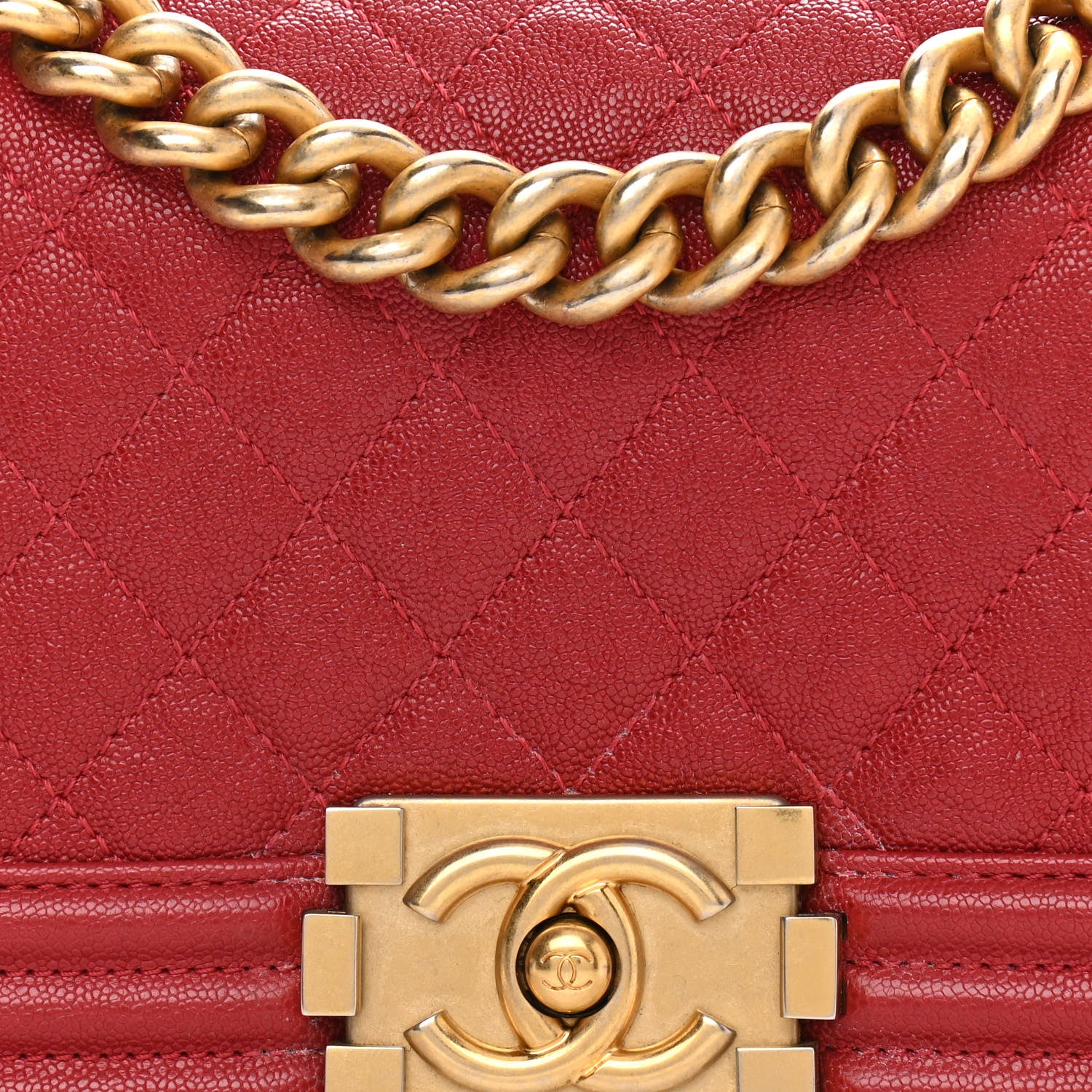 Chanel Caviar Quilted Small Boy Flap Red 8 of 11