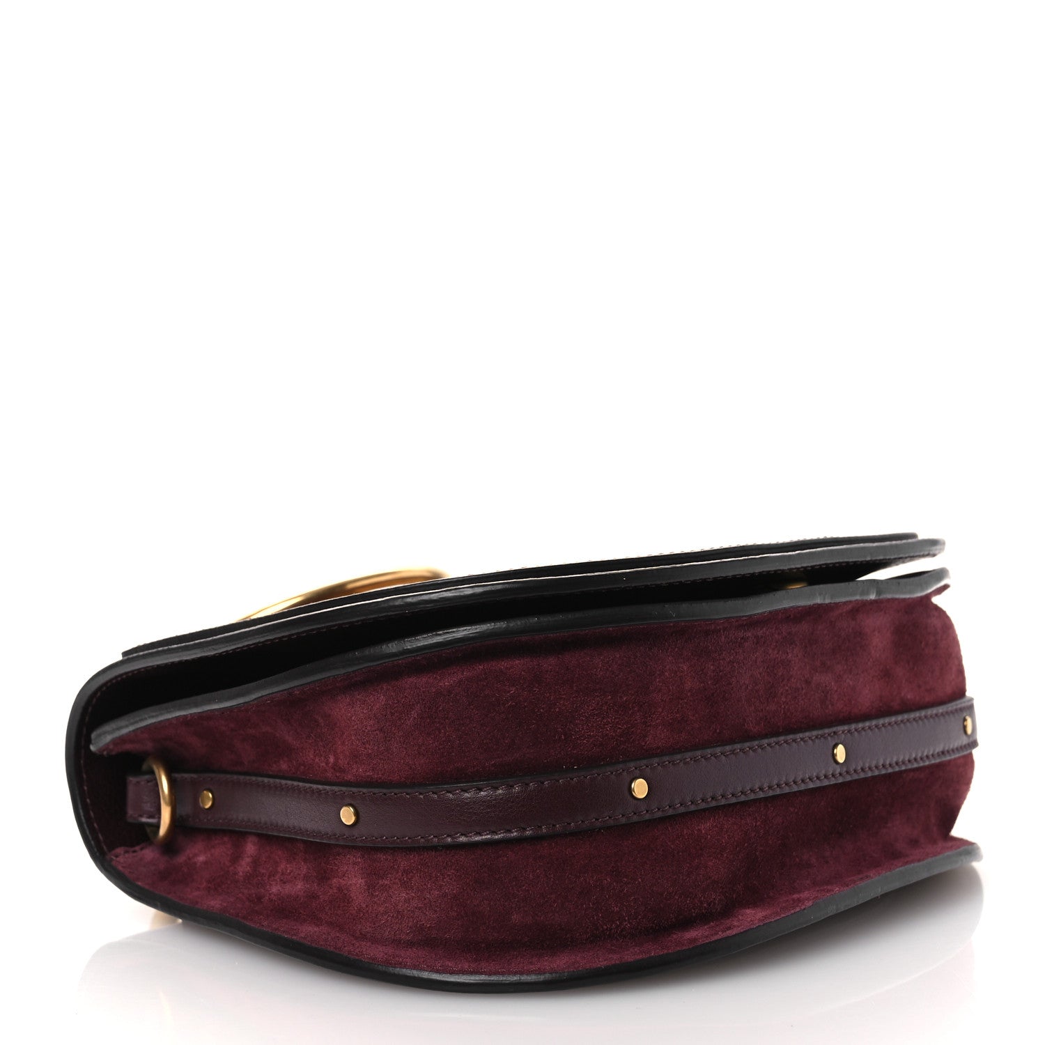 Chloe Calfskin Suede Medium Nile Bracelet Bag Sienna Red 4 of 13