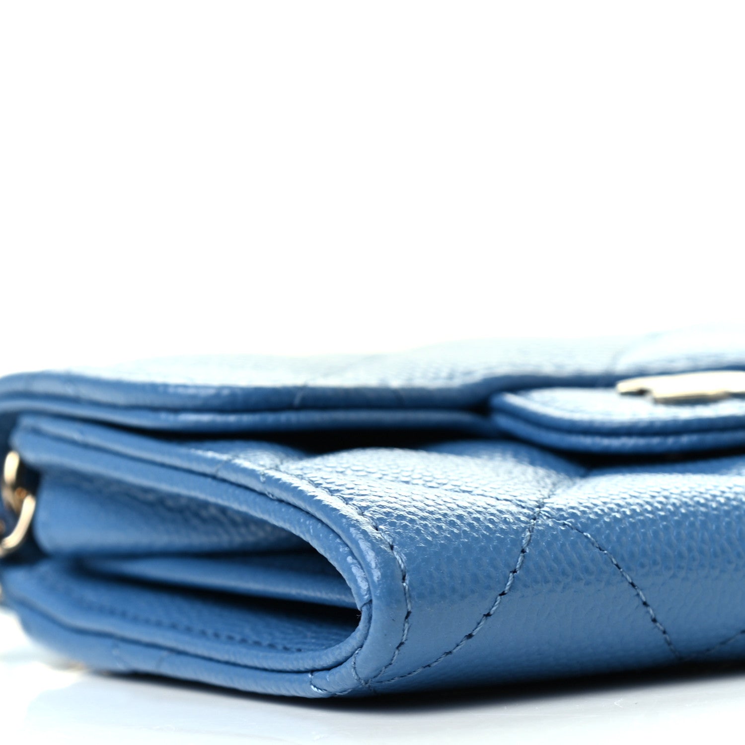 Chanel Caviar Quilted Flap Card Holder On Chain Blue 9 of 11