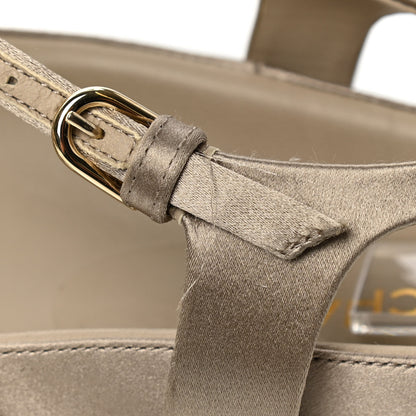 Chanel Satin Lambskin Chain Flat Sandals 40 Light Gold 9 of 9