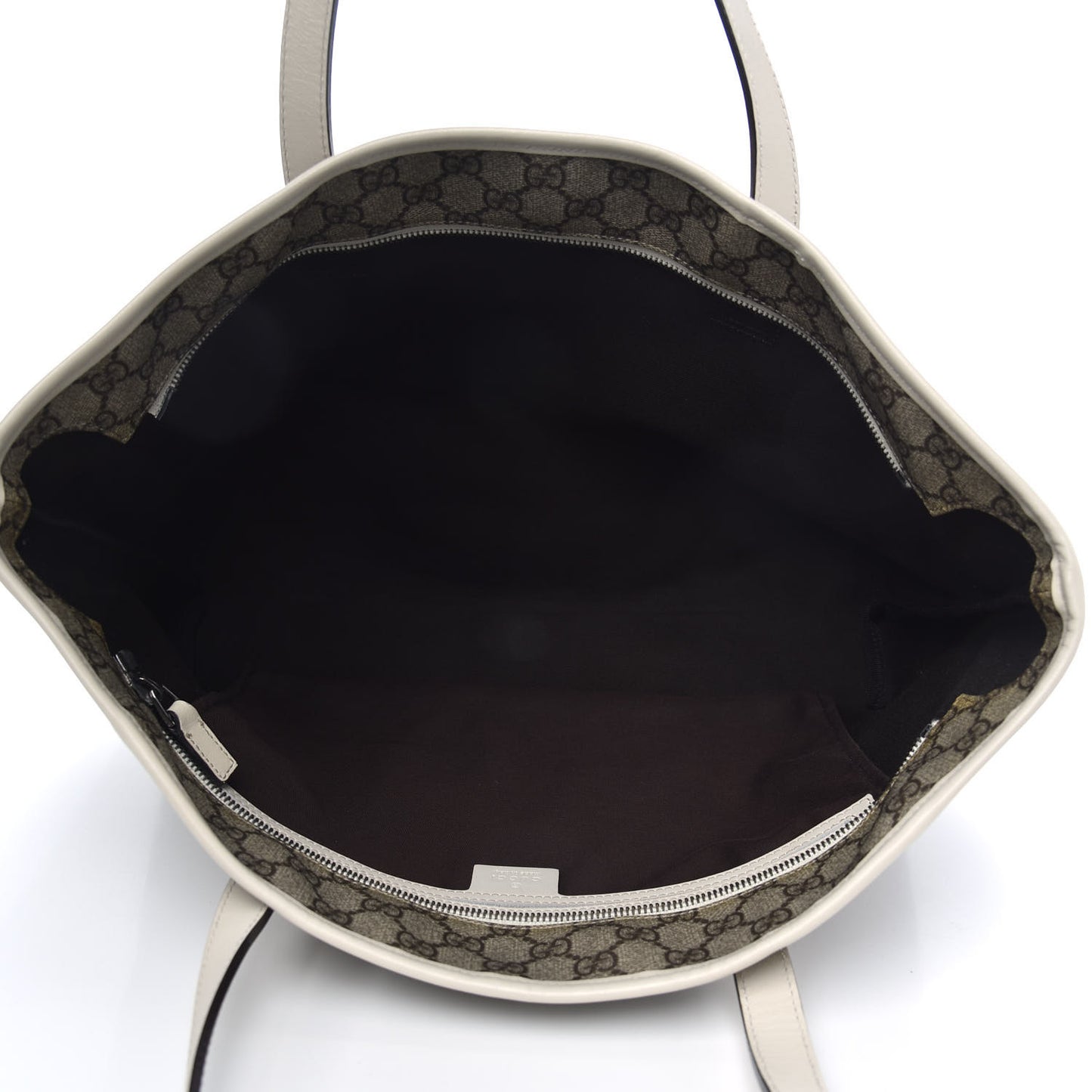 GG Supreme Monogram Medium Zippered Shopping Tote Off White