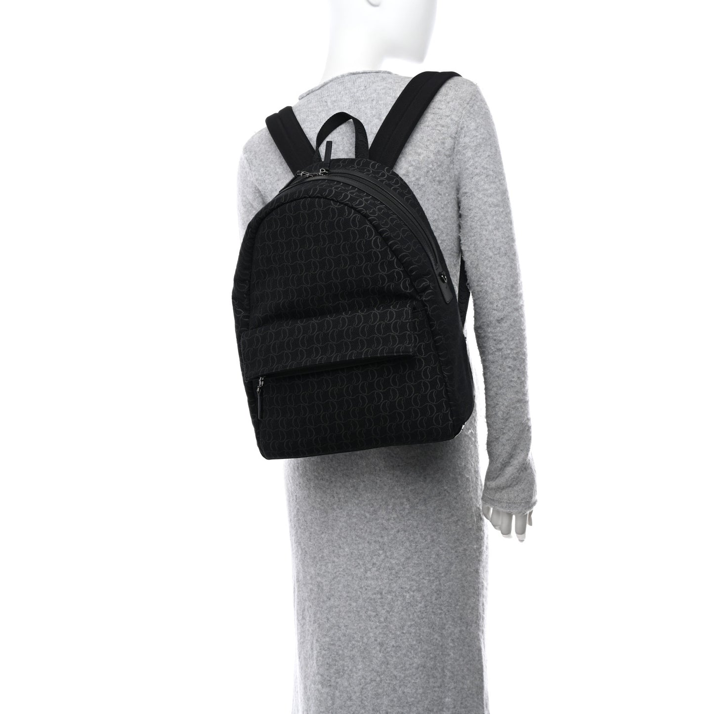 CHRISTIAN LOUBOUTIN Monogram Print Backpack Black