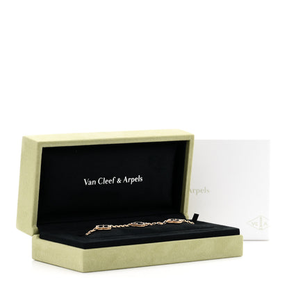 Van Cleef & Arpels 18K Yellow Gold Black Onyx 5 Motifs Vintage Alhambra Bracelet 6 of 6