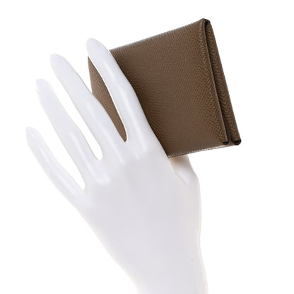 Hermes Epsom Calvi Duo Card Case Etoupe 2 of 7