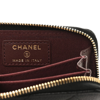 Chanel Caviar Quilted Zip Coin Purse Black 7 of 7