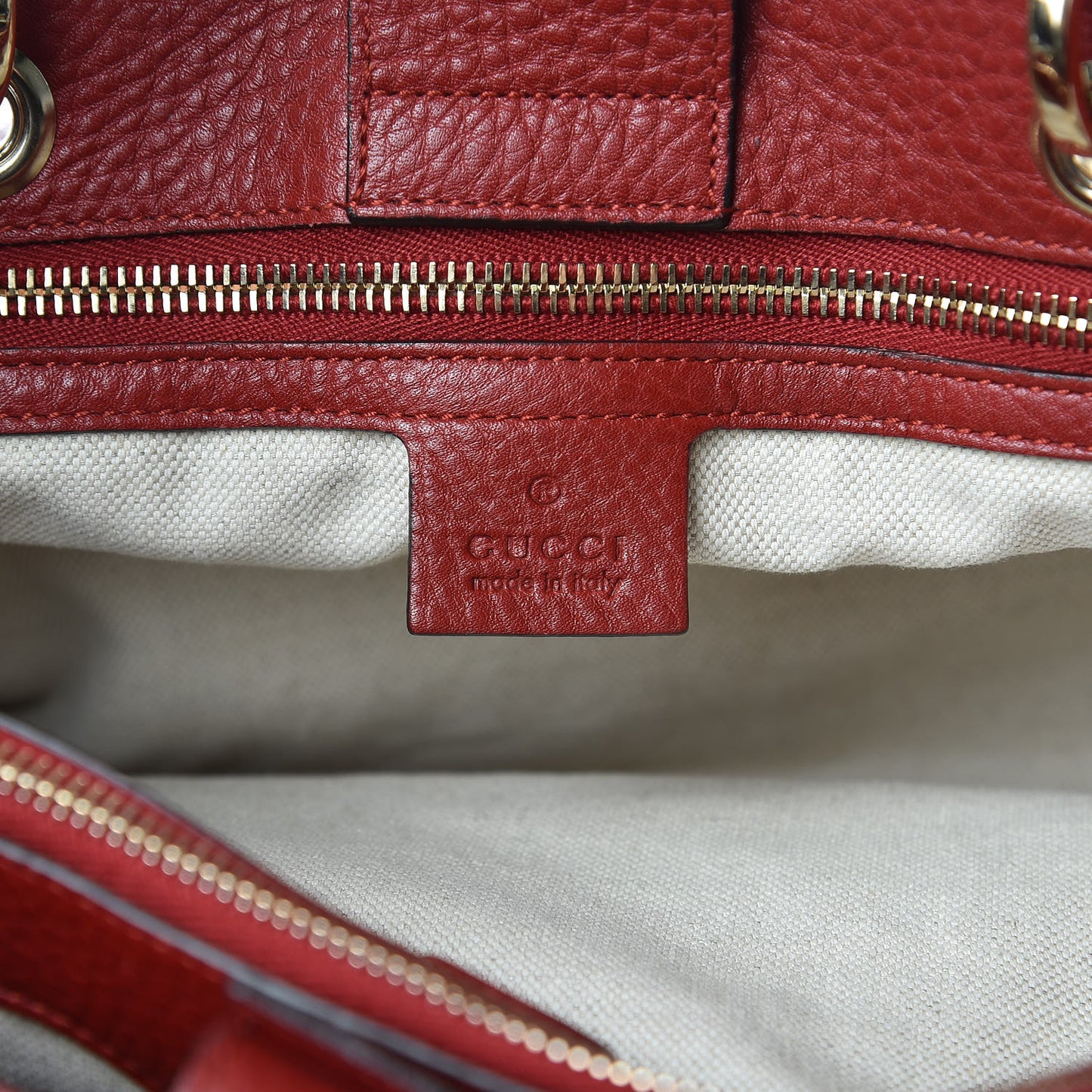 Pebbled Calfskin Medium Bamboo Shopper Tote Red