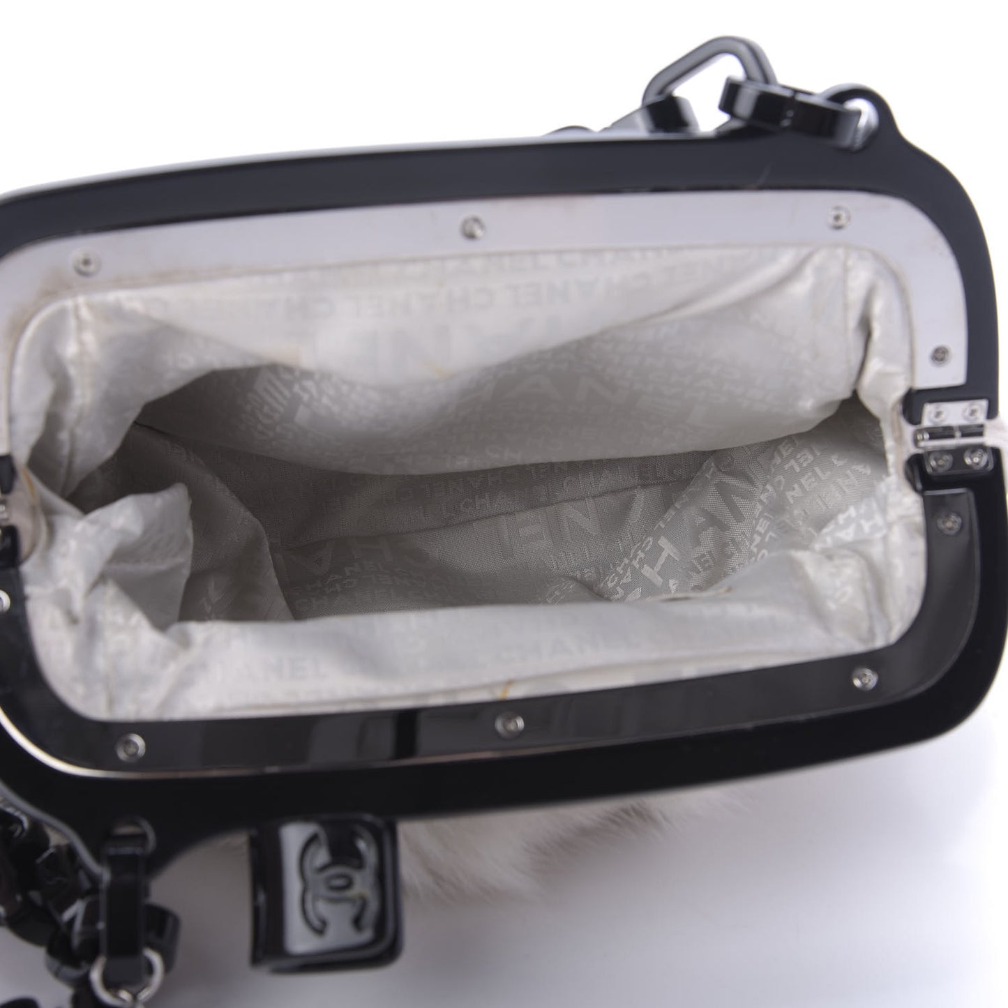 Rabbit Fur N°5 Frame Bag Beige