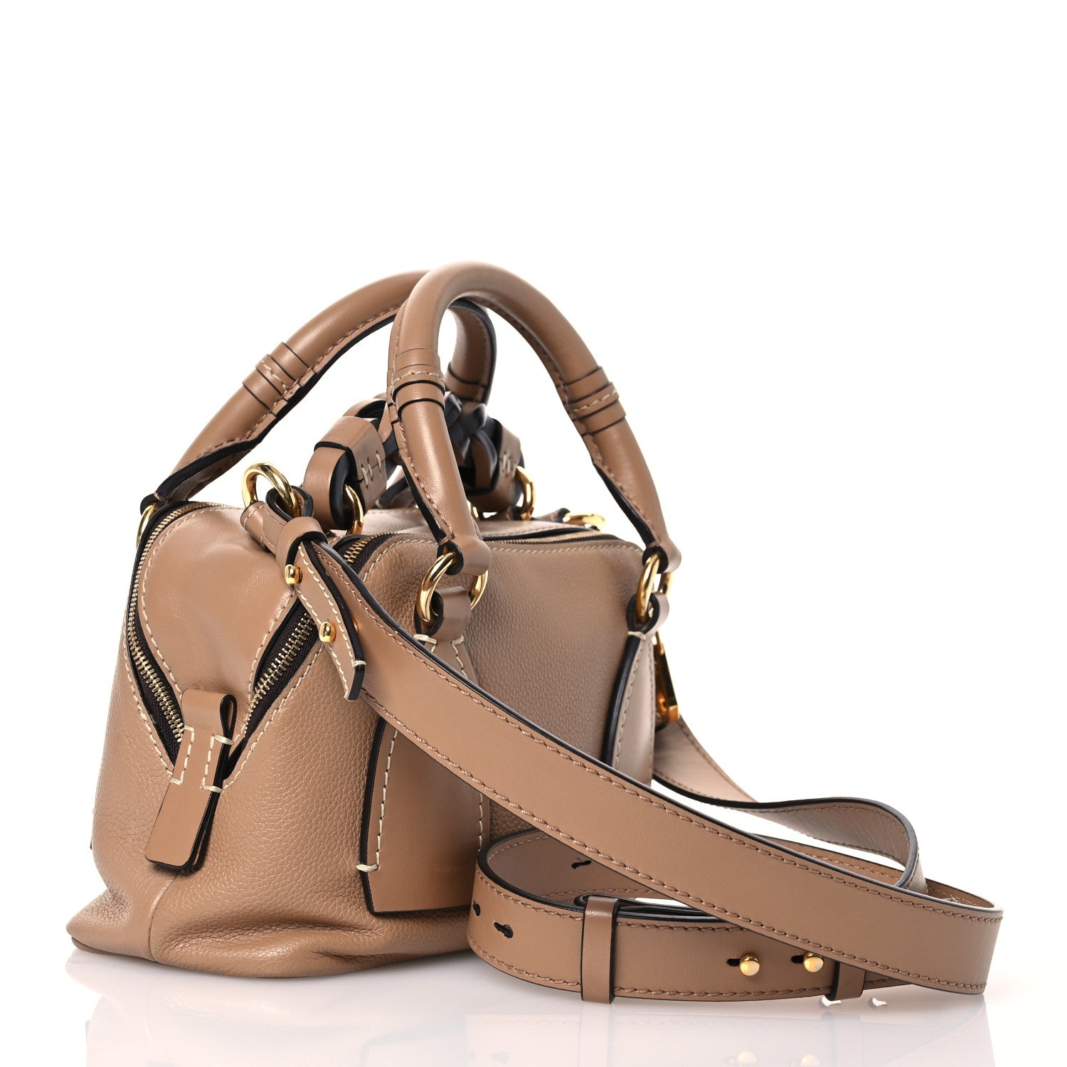 Chloe Calfskin Small Daria Cement Brown 3 of 16