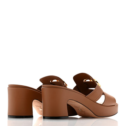 Christian Dior Calfskin 30 Montaigne Mid-Heel Slide Sandals 40 Cuir 5 of 10