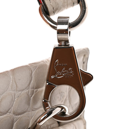 Christian Louboutin Crocodile Embossed Calfskin Loubi Twist Zip Clutch Bag Craie 9 of 10