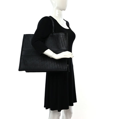 Christian Dior Oblique Calfskin Embossed Large Book Tote Black 2 of 8