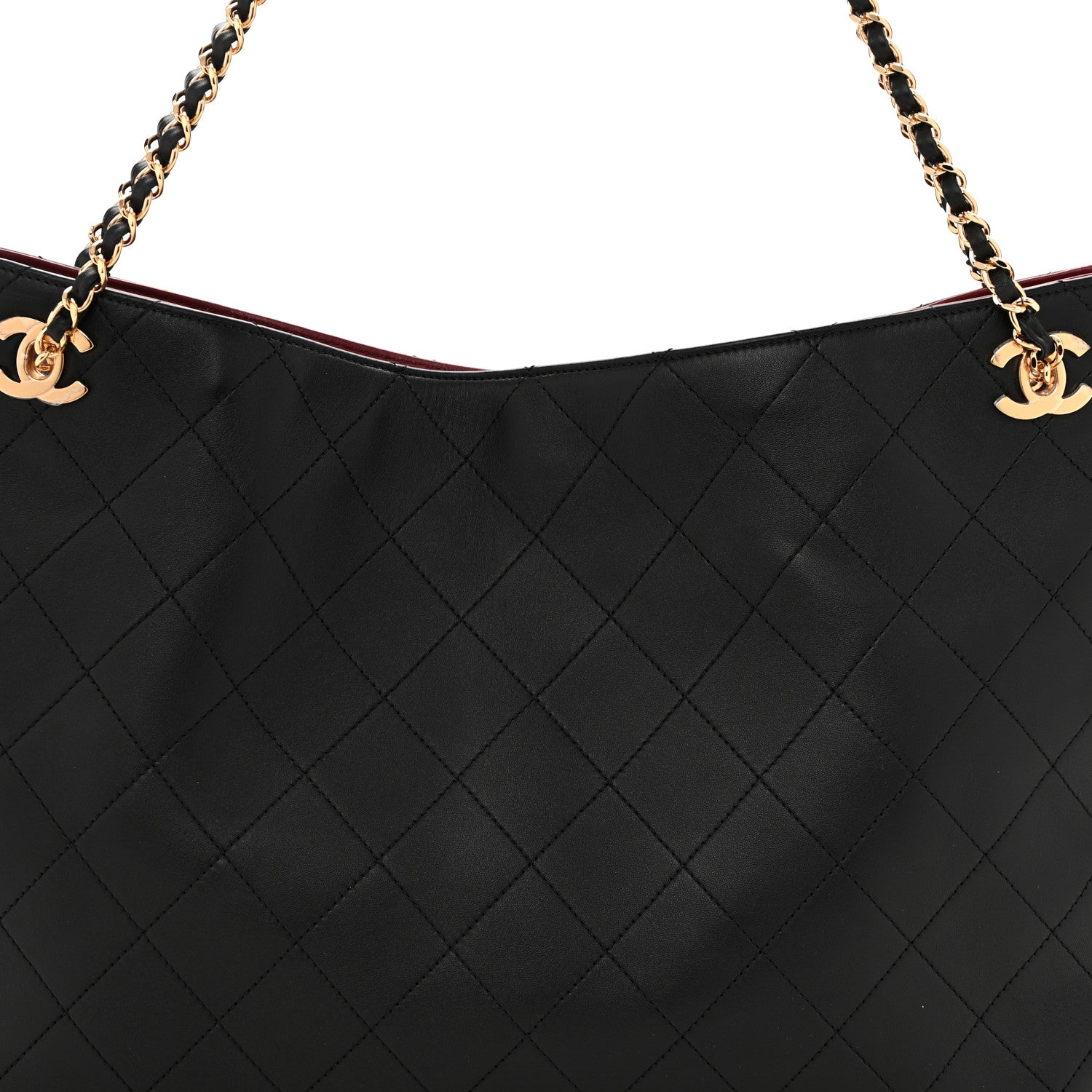 Chanel Lambskin Quilted Shopping Tote Black 8 of 10