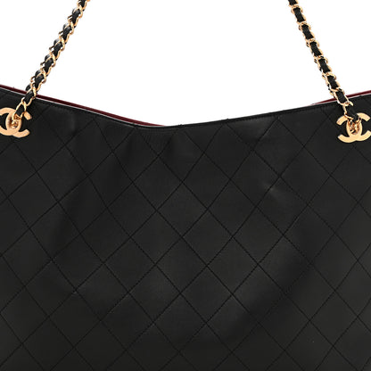 Chanel Lambskin Quilted Shopping Tote Black 8 of 10